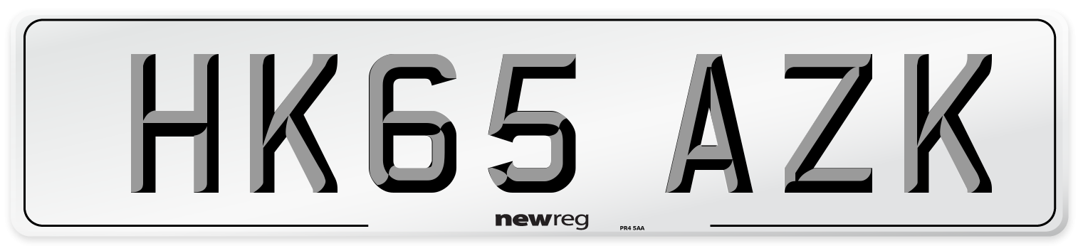 HK65 AZK Number Plate from New Reg